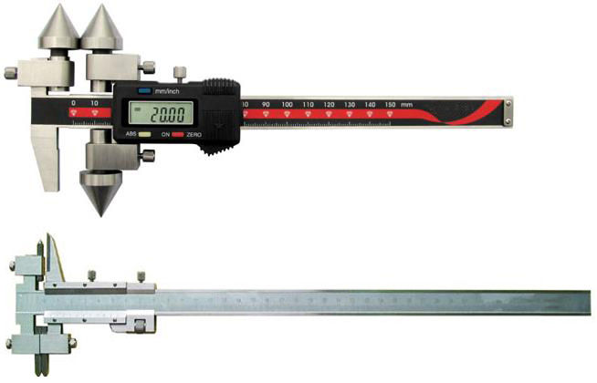 Apothem and Centerline Caliper with Conical Points